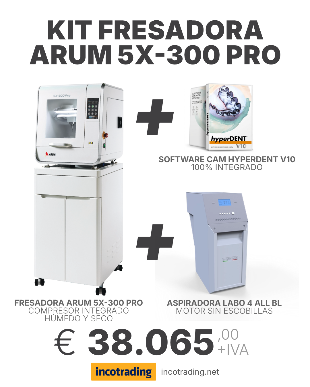 Kit Fresadora Arum 5X-300 Pro